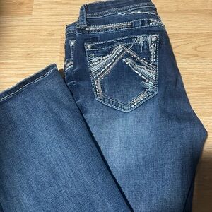 Grace in LA Women's Deep Blue Boot Cut Jeans